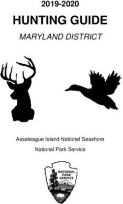 HUNTING GUIDE MARYLAND DISTRICT 2019-2020 - National Park Service