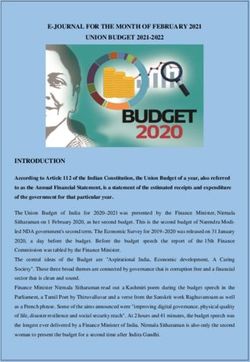E-JOURNAL FOR THE MONTH OF FEBRUARY 2021 UNION BUDGET 2021-2022