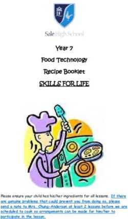 SKILLS FOR LIFE Year 7 Food Technology Recipe Booklet