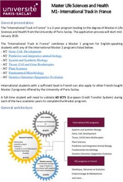 Master Life Sciences and Health M1 - International Track in France