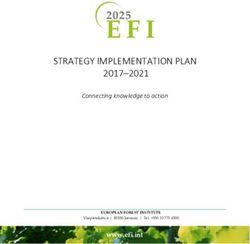STRATEGY IMPLEMENTATION PLAN - 2017-2021 Connecting knowledge to action - www.efi.int