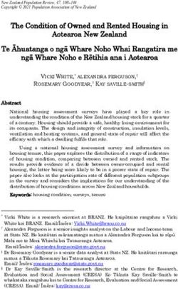 The Condition of Owned and Rented Housing in Aotearoa New Zealand Te Āhuatanga o ngā Whare Noho Whai Rangatira me ngā Whare Noho e Rētihia ana i ...