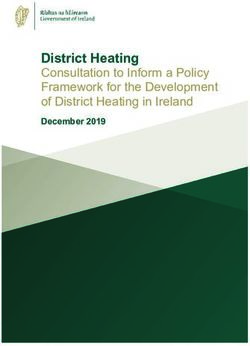 District Heating Consultation to Inform a Policy Framework for the Development of District Heating in Ireland December 2019