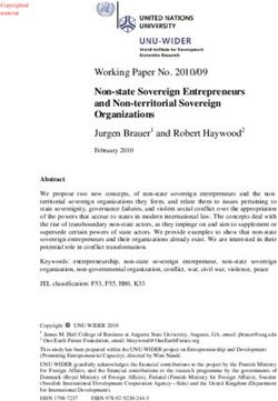 Working Paper No. 2010/09 Non-state Sovereign Entrepreneurs and Non-territorial Sovereign Organizations Jurgen Brauer1 and Robert Haywood2