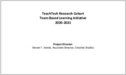 TEACHTECH RESEARCH COHORT TEAM-BASED LEARNING INITIATIVE 2020-2021 - PROJECT DIRECTOR