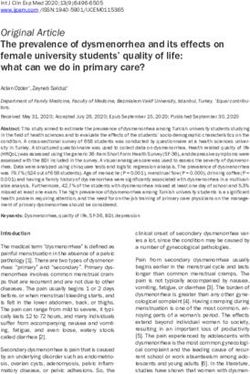 Original Article The prevalence of dysmenorrhea and its effects on female university students' quality of life: what can we do in primary care?