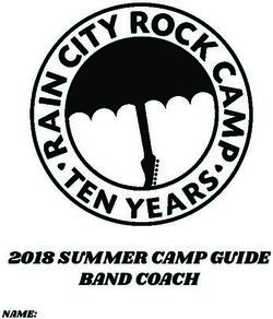 2018 SUMMER CAMP GUIDE BAND COACH - NAME: Rain City Rock Camp for Girls