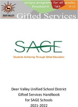 Deer Valley Unified School District Gifted Services Handbook for SAGE Schools 2021-2022 - Students Achieving Through Gifted Education