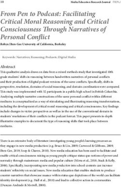 From Pen to Podcast: Facilitating Critical Moral Reasoning and Critical Consciousness !rough Narratives of Personal Con"ict - Bournemouth ...