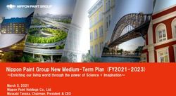Nippon Paint Group New Medium-Term Plan (FY2021-2023) - Enriching our living world through the power of Science + Imagination