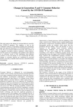 Caused by the COVID-19 Pandemic - Changes in Generations X and Y Consumer Behavior