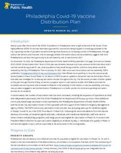 Philadelphia Covid-19 Vaccine Distribution Plan