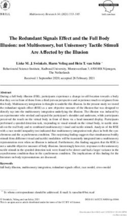 The Redundant Signals Effect and the Full Body Illusion: not Multisensory, but Unisensory Tactile Stimuli Are Affected by the Illusion - Brill