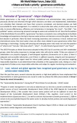 9th World Water Forum, Dakar 2021 " Means and tools " priority - governance contribution