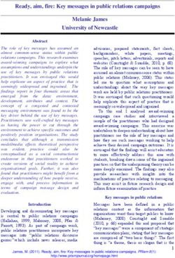 Ready, aim, fire: Key messages in public relations campaigns Melanie James University of Newcastle