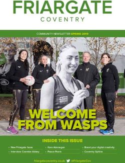 WELCOME FROM WASPS INSIDE THIS ISSUE - Kare Adenegan Peace Poem - Friargate Coventry