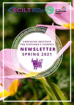SPRING 2021 CONFUCIUS INSTITUTE FOR SCOTLAND'S SCHOOLS - University of Strathclyde