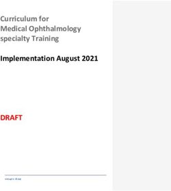 Curriculum for Medical Ophthalmology specialty Training Implementation August 2021 - DRAFT - JRCPTB