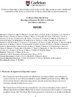 MINUTES Carleton University Senate Meeting of January 29, 2021 at 2:00 pm Via Videoconference
