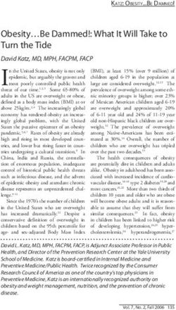 Obesity Be Dammed!: What It Will Take to Turn the Tide