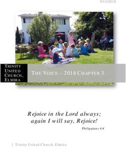 Rejoicein theLord always; again I w ill say, R ejoice! - THE VOICE -2018CHAPTER3 TRIN ITY U NITE D CH URCH , E LMIRA - Trinity United Church Elmira