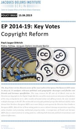 EP 2014-19: Key Votes Copyright Reform - POLICY BRIEF 15.04.2019 - Jacques Delors Institut