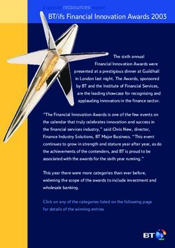 BT/ifs Financial Innovation Awards 2003