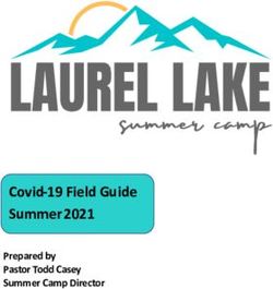 Covid-19 Field Guide Summer 2021 - Prepared by Pastor Todd Casey Summer Camp Director