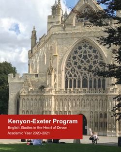Kenyon-Exeter Program - English Studies in the Heart of Devon Academic Year 2020-2021 - Kenyon College