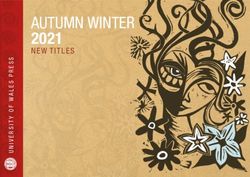 AUTUMN WINTER 2021 NEW TITLES - University of Wales Press