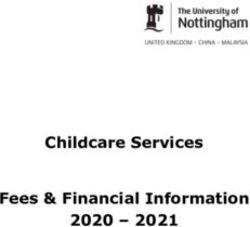 Childcare Services Fees & Financial Information 2020 2021