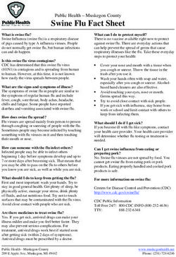 Swine Flu Fact Sheet Public Health - Muskegon County
