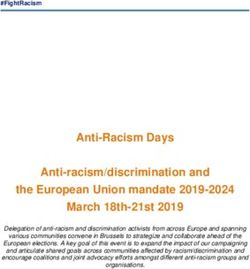 Anti-Racism Days Anti-racism/discrimination and the European Union mandate 2019-2024 March 18th-21st 2019