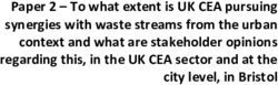 Paper 2 - To what extent is UK CEA pursuing synergies with waste streams from the urban context and what are stakeholder opinions regarding this ...