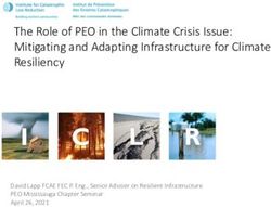 The Role of PEO in the Climate Crisis Issue: Mitigating and Adapting Infrastructure for Climate Resiliency - David Lapp FCAE FEC P. Eng., Senior ...
