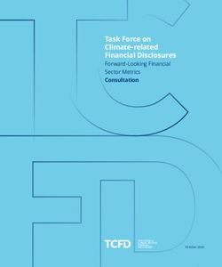 Task Force on Climate-related Financial Disclosures - Forward-Looking Financial Sector Metrics Consultation