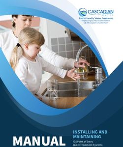 MANUAL INSTALLING AND MAINTAINING - ICS Point of Entry Water Treatment Systems - Cascadian Water