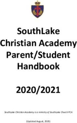SOUTHLAKE CHRISTIAN ACADEMY PARENT/STUDENT HANDBOOK 2020/2021 - SOUTHLAKE CHRISTIAN ACADEMY IS A MINISTRY OF SOUTHLAKE CHURCH PCA