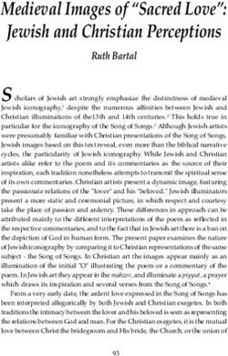 Medieval Images of "Sacred Love": Jewish and Christian Perceptions