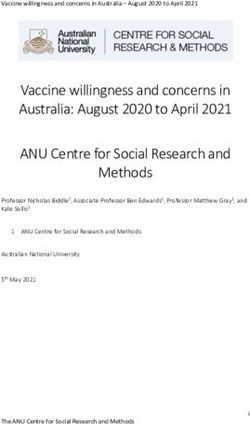 Vaccine willingness and concerns in Australia: August 2020 to April 2021 ANU Centre for Social Research and Methods - Centre for ...