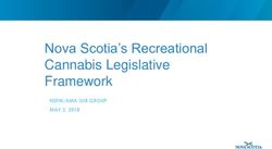 Nova Scotia's Recreational Cannabis Legislative Framework - NSFM/AMA SUB GROUP MAY 3, 2018