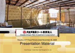 Presentation Material - Ooedo Onsen Reit Investment Corporation Results of 9th Fiscal Period ended November 30, 2020 - IR Webcasting