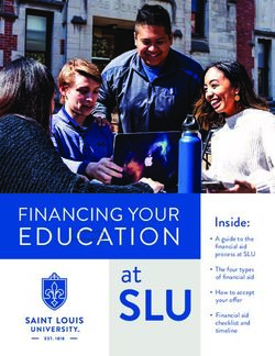 SLU at EDUCATION FINANCING YOUR - Inside: Saint Louis University