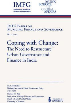 Coping with Change: !e Need to Restructure Urban Governance and Finance in India - Munk School of Global Affairs