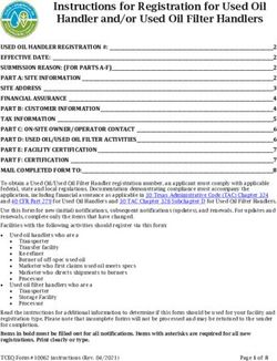 Instructions for Registration for Used Oil Handler and/or Used Oil Filter Handlers