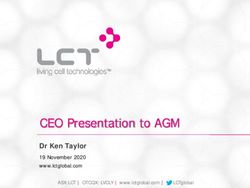 CEO Presentation to AGM - Dr Ken Taylor 19 November 2020 www.lctglobal.com CONFIDENTIAL