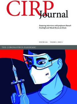 CIRPJournal THE CORONAVIRUS PANDEMIC - Carnegie Mellon University