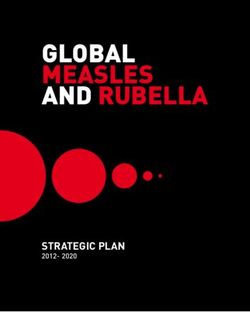 GLOBAL MEASLES AND RUBELLA - STRATEGIC PLAN 2012- 2020