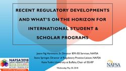 RECENT REGULATORY DEVELOPMENTS AND WHAT'S ON THE HORIZON FOR INTERNATIONAL STUDENT & SCHOLAR PROGRAMS - NAFSA