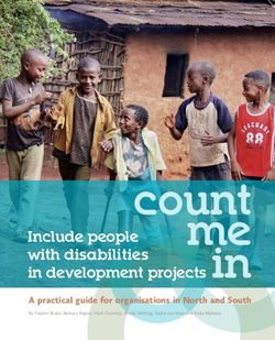 Count me in Include people with disabilities in development projects - A practical guide for organisations in North and South - Light for the World